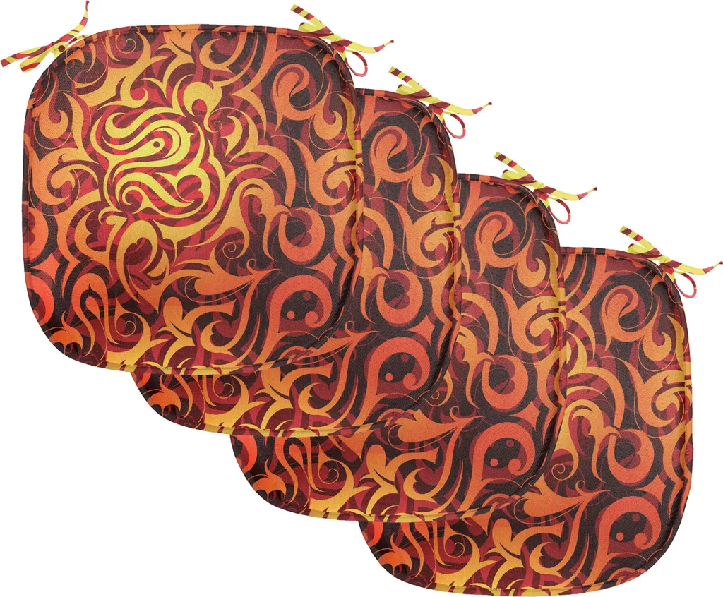 Cuscini Sedie 40x40 ABAKUHAUS Set 4 Pezzi Impermeabili Floral Curves