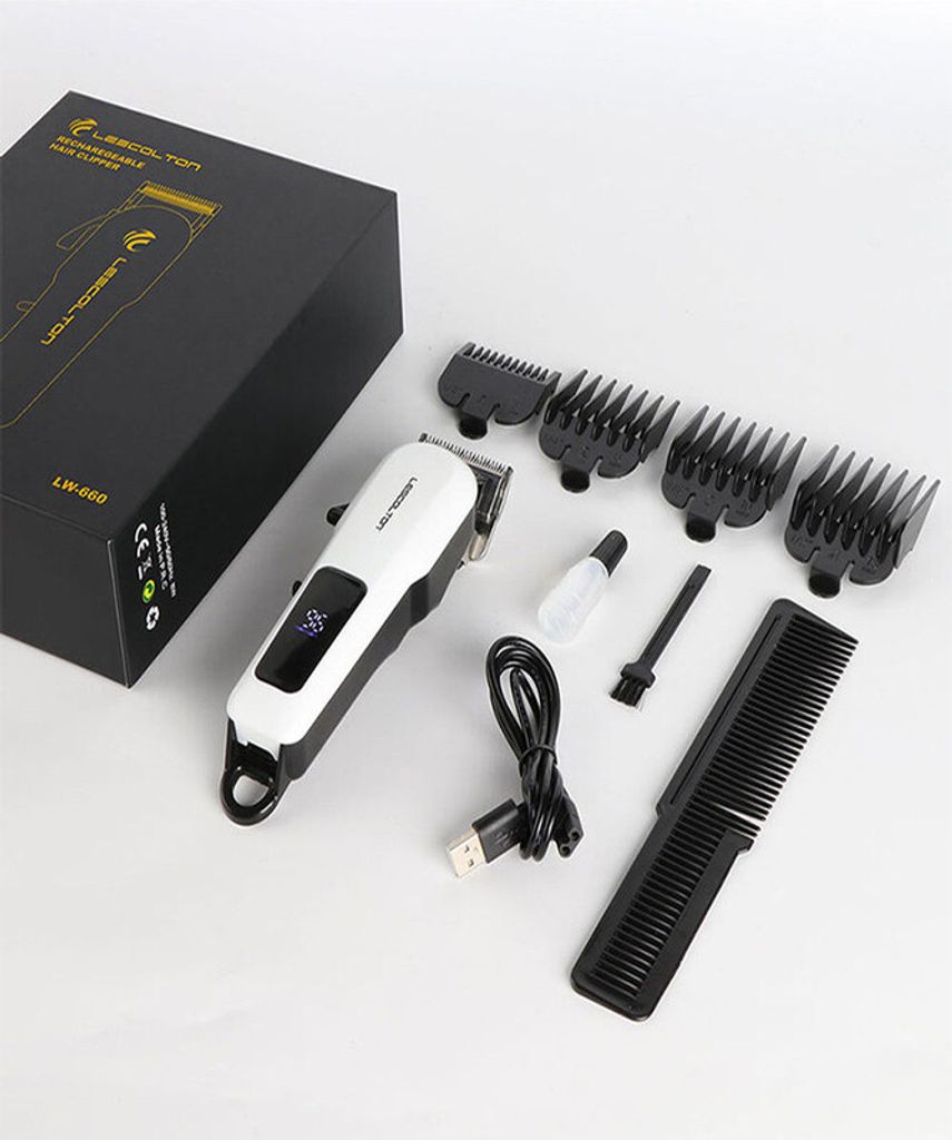 Drahtloser elektrischer Haarschneider Professioneller Haarschneider Wiederaufladbarer Haarschneider mit LCD-Display