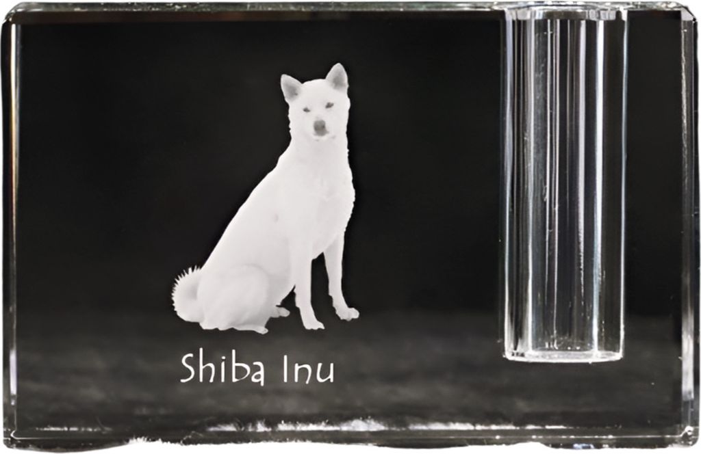 Shiba Inu - Stifthalter, Kristallorganizer mit Hundefoto, einzigartige Schreibtischdekoration der Marke Art-Dog