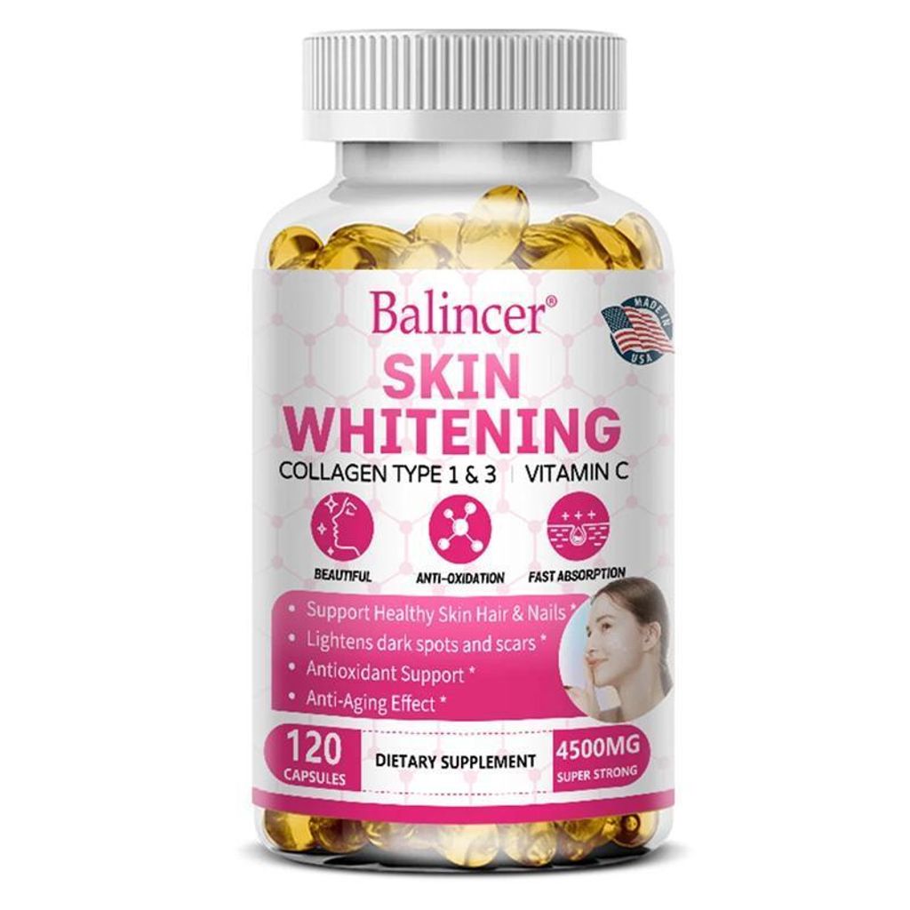 Glutatione sbiancante per la pelle + Collagene 4500 mg (120 Immagine del prodotto 