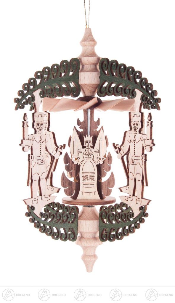 Baumschmuck Wärmespiel "Rollbaum" Bergmann, Engel und Räuchermann, zum Hängen Breite x Höhe x Tiefe 12 cmx15 cmx12 cm NEU