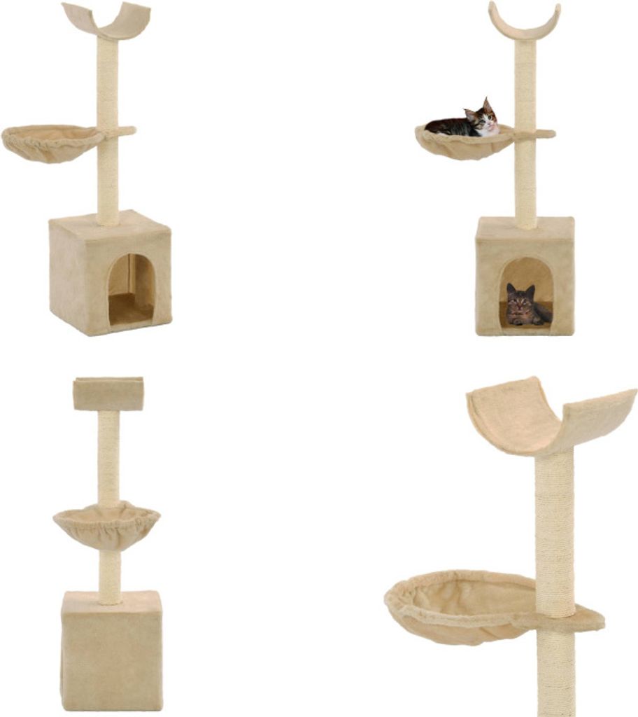 vidaXL Katzen Kratzbaum mit Sisal Kratzsäulen 105 cm Beige - Kratzbaum - Kratzbäume - Katzenbaum - Katzenbäume