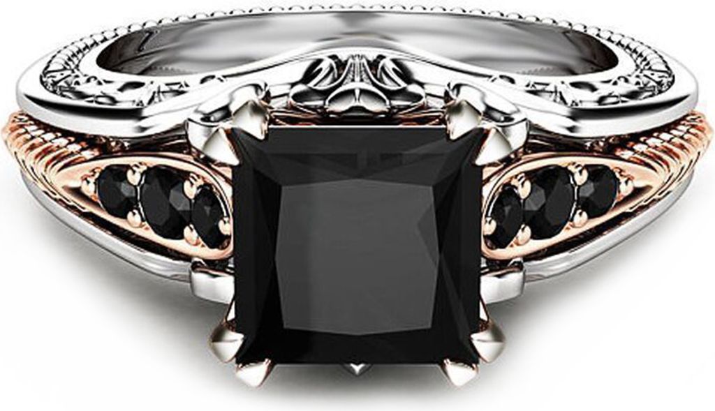 Trendiger Damen-Ring, quadratischer Zirkonia, nicht leicht zu brechen, Zubehör, eleganter Fingerring für Bankett-Silber,US 10