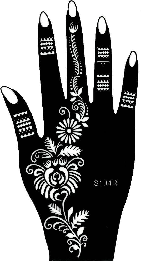 Henna Tattoo Schablone für die rechte Hand Produktbild 