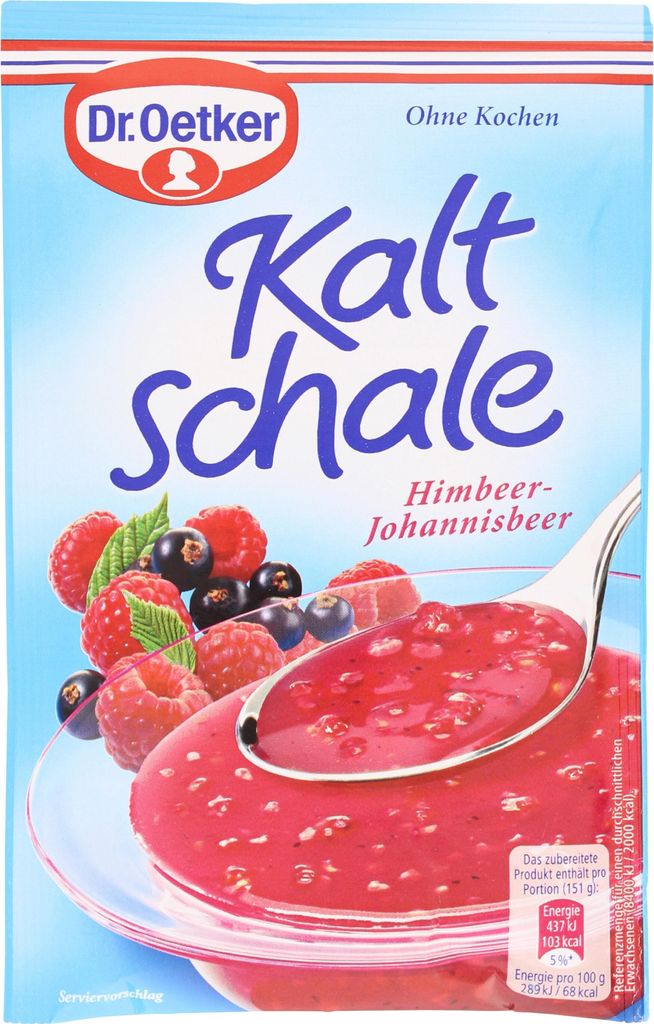 Dr. Oetker Kaltschale Himbeer Johannisbeer Dessertpulver Produktbild 
