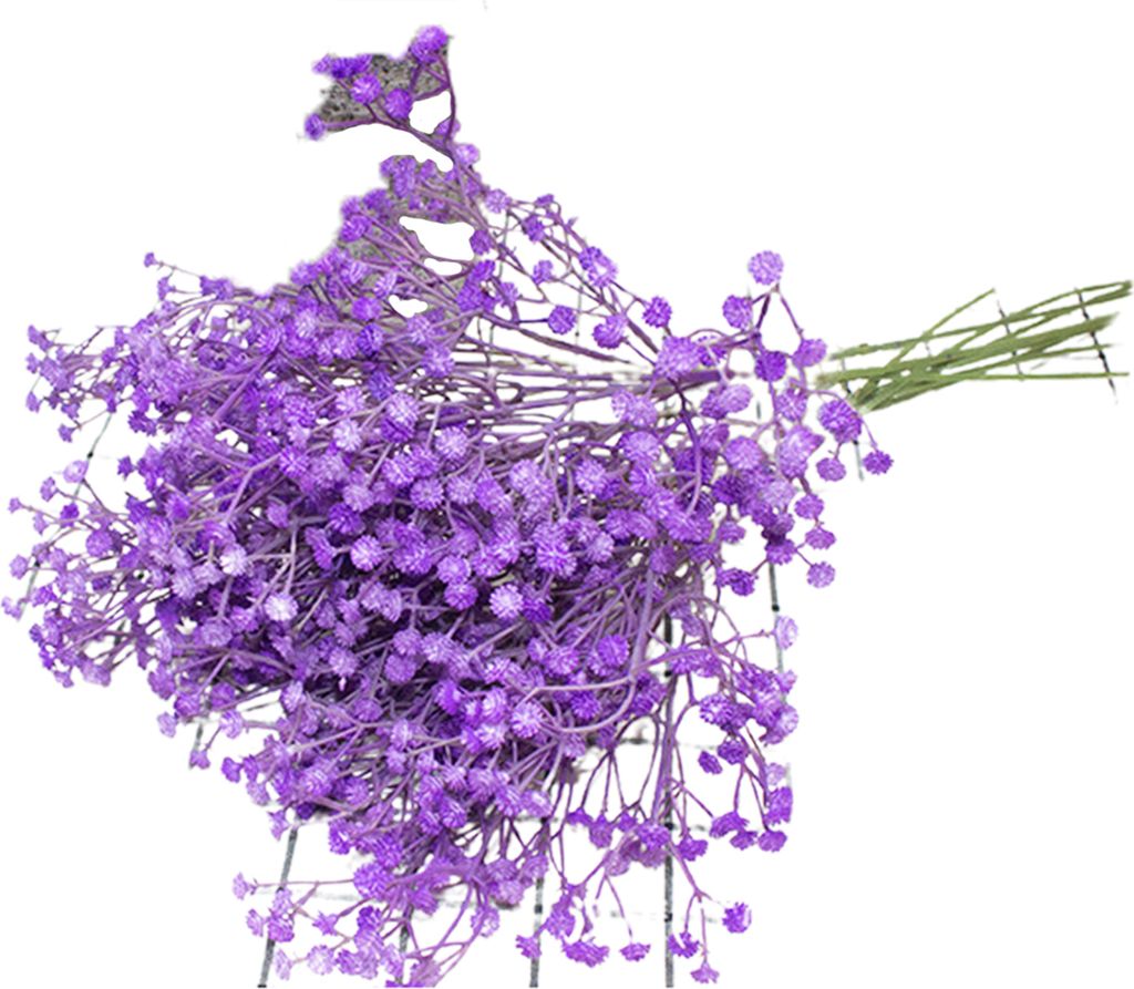 Künstliche Blume, fühlt sich echt an, lebendiger Kunststoff, künstliche, realistische Gypsophila-Blumensträuße für das Wohnzimmer-Lila