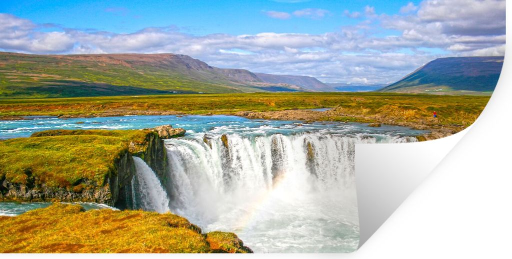 MuchoWow Wandtattoo Wandsticker Wandaufkleber Wasserfall - Wasser - Natur 40x20 cm Selbstklebend und Repositionierbar - Aufkleber