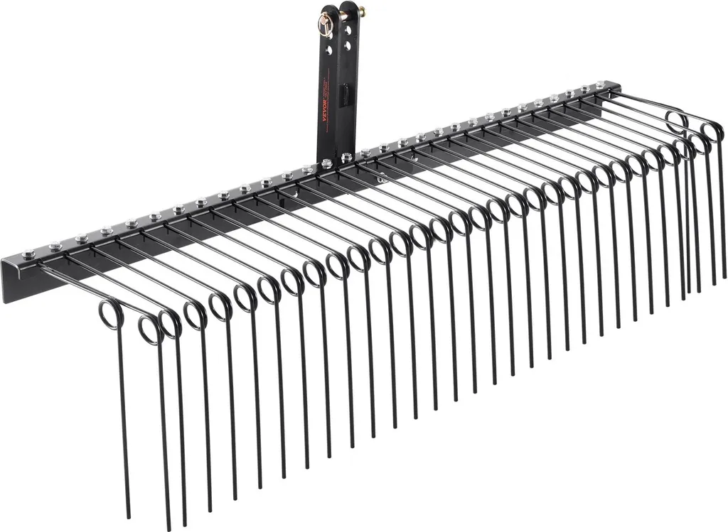 Scarificateur de gazon traîné 183 cm avec 32 dents en acier robuste