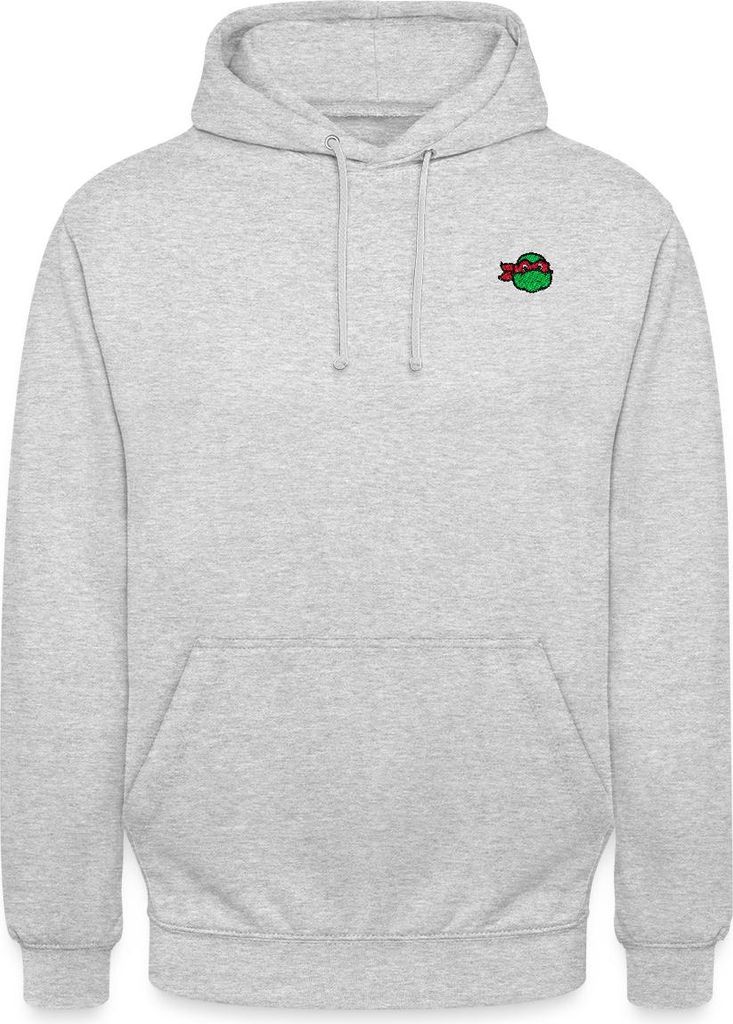 Spreadshirt TMNT Raphael Stick Uni Hoodie, L, Hellgrau meliert