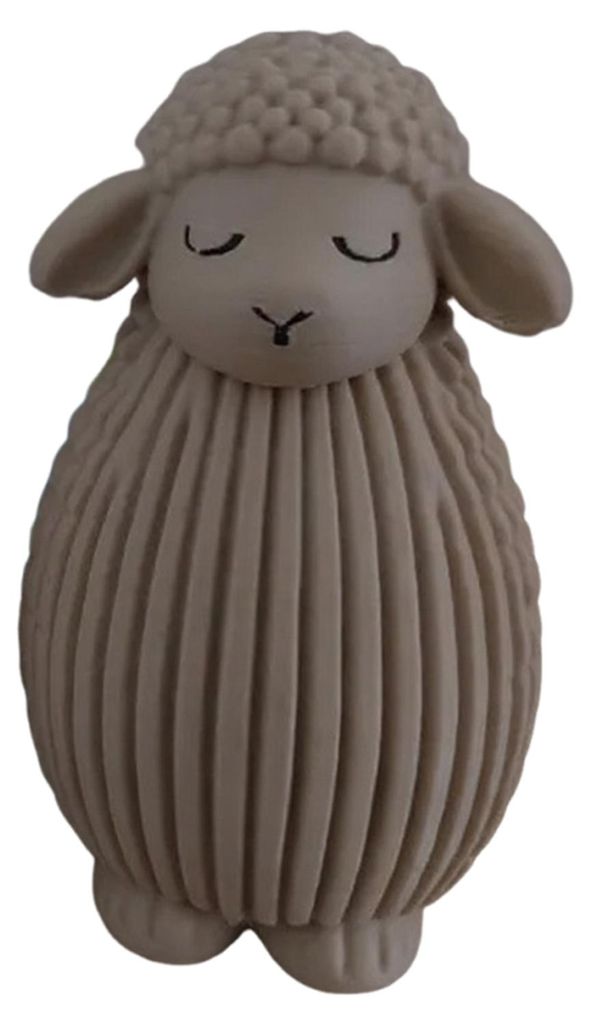 Kleine, 3D-gedruckte Schaffigur mit gerippter Textur, dekoratives Lamm-Tischornament für Schreibtisch, Nachttisch oder als Wohnaccessoire.