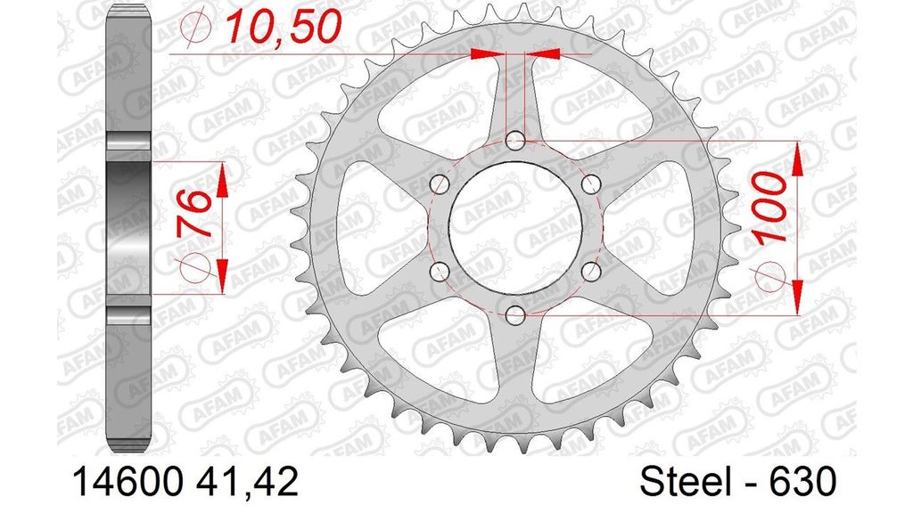 AFAM Standard Stahlritzel hinten 14600 - 630