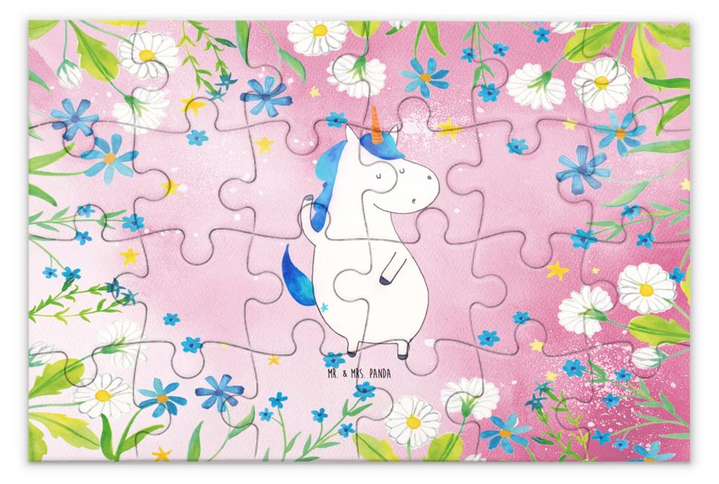 Mr. & Mrs. Panda Puzzle Einhorn Mann 24 Teile - Rot Pastell - Geschenk, Einhörner, Unicorn, 1000, BFF, Familie, Cool, 500, 300, 2000, Geduldspiel