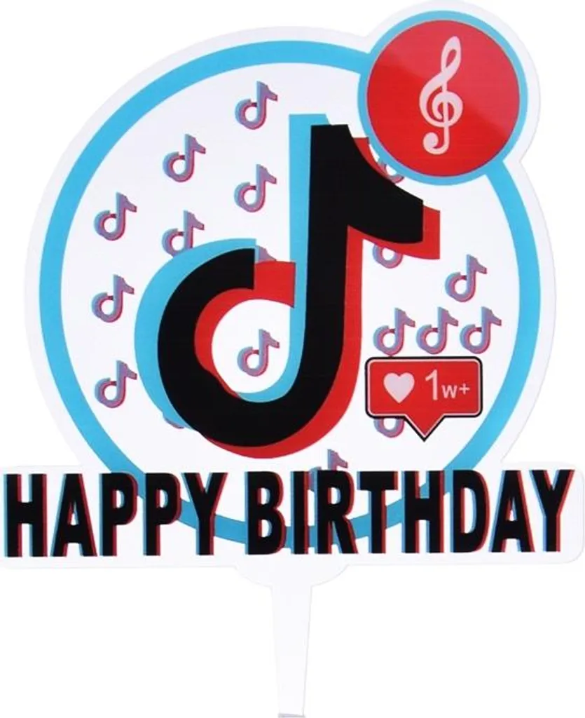 Cake topper anniversaire TIK TOK idéal pour déco de fête d'adolescents