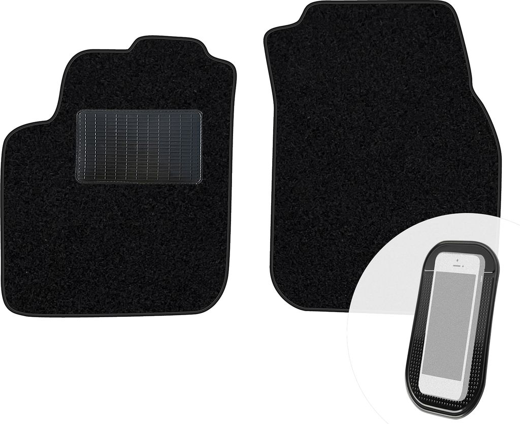 moto-MOLTICO Vorne Fußmatten Auto Velours Autoteppiche Schwarz Automatten Set 2-teilig passend für Ford Ka I 1996-2008