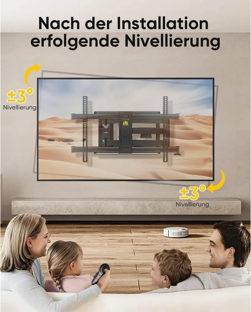 Support TV mural bras long 765mm : évitez les reflets sur votre écran 75" - 8
