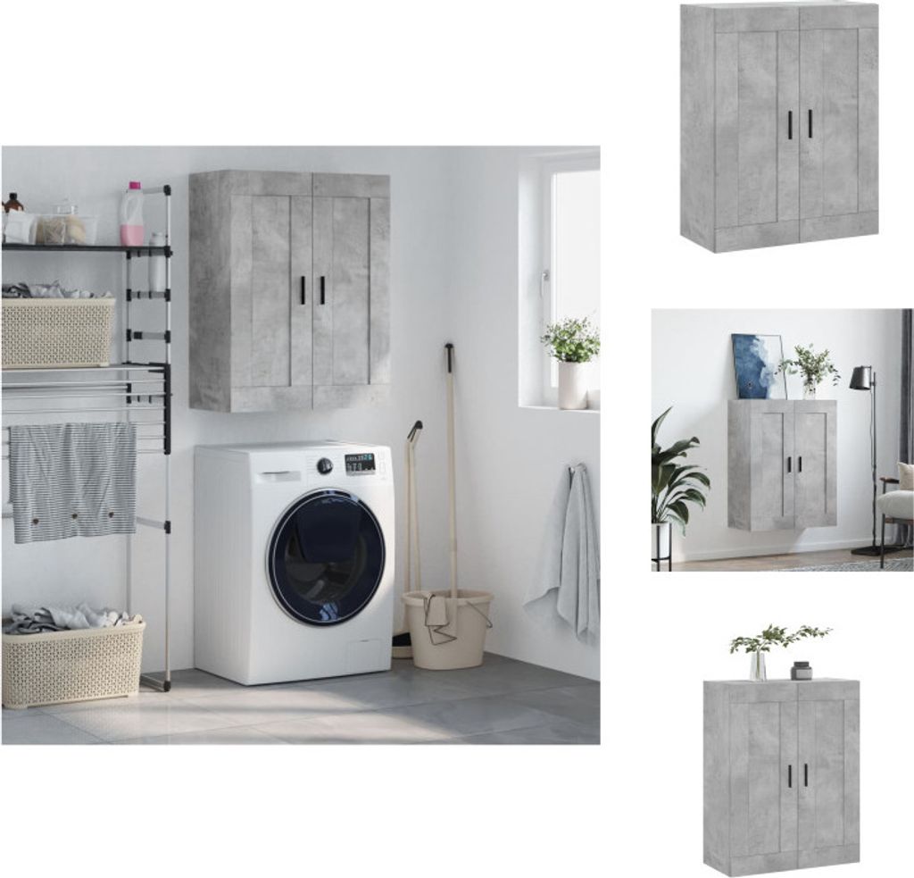 vidaXL Wandschrank Betongrau 69,5x34x90 cm Holzwerkstoff - Sideboards