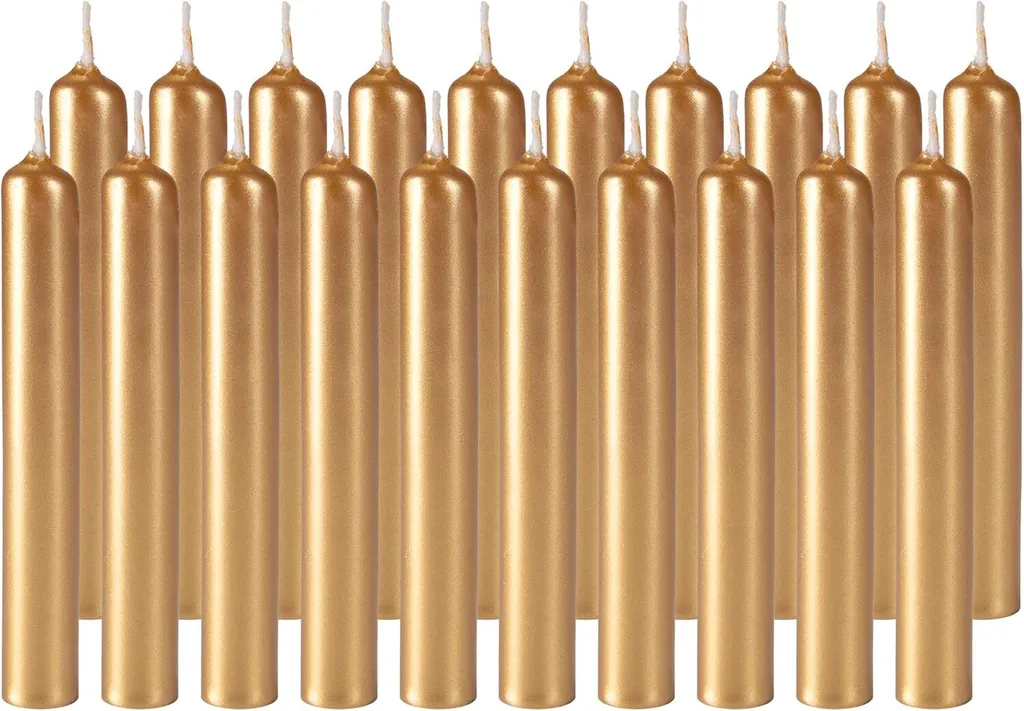 Stock 200 Candele Oro BRUBAKER 9,5 cm - Fornitura Ristoranti e Bar