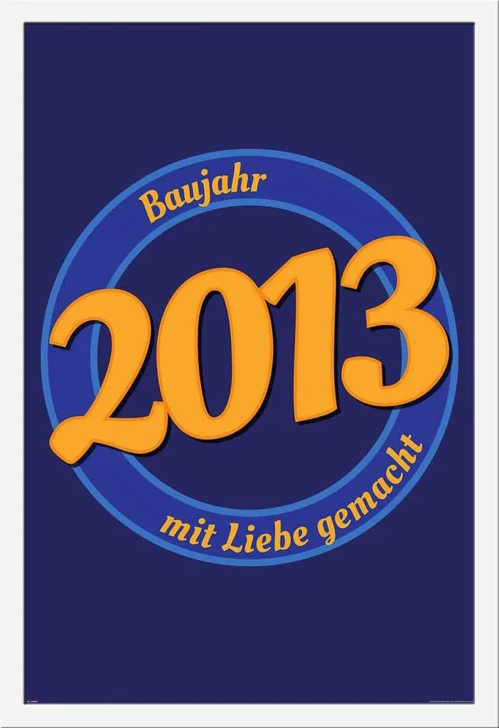 Ricordo 2013: Poster Compleanno con Cornice Bianca Shinsuke® Maxi