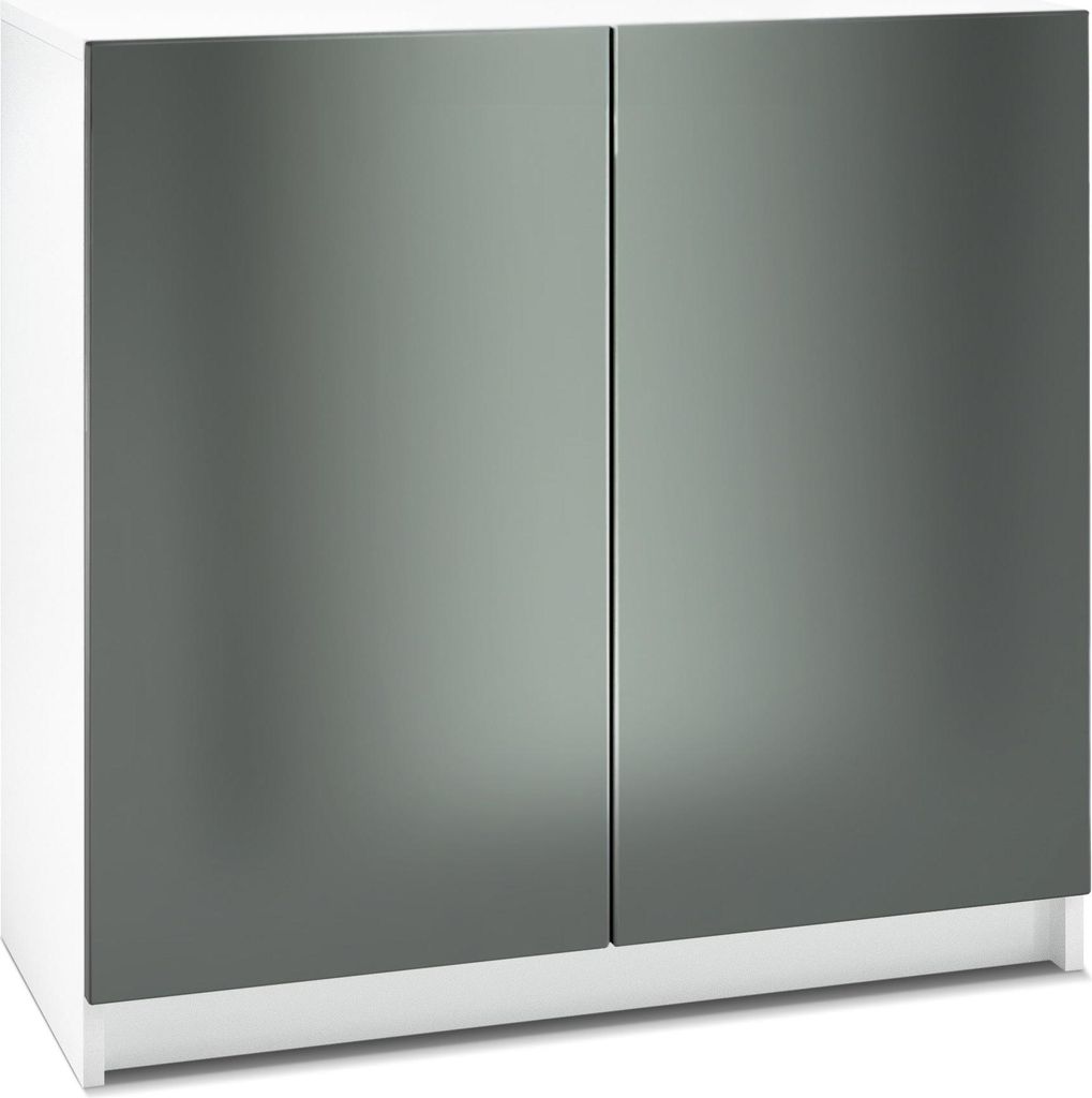 InnoFurn Kommode Elona, Büroschrank mit Soft-Close & Push-to-Open, Aktenschrank, Bürokommode, Home Office & Büro, Weiß/Anthrazit matt (82 x 78 ...