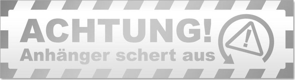 Achtung Anhänger gestreift Magnetschild Schild magnetisch