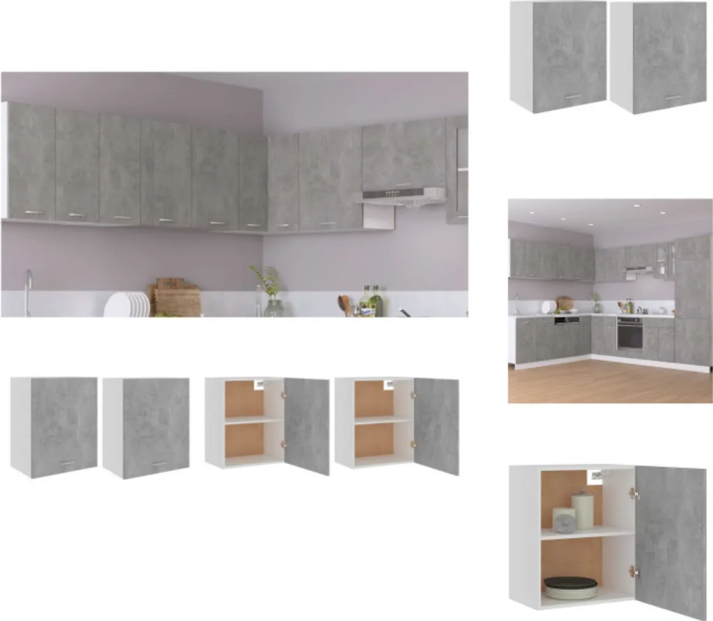 2 Pensili da Cucina vidaXL 50x31x60 cm - Grigio Cemento Resistente