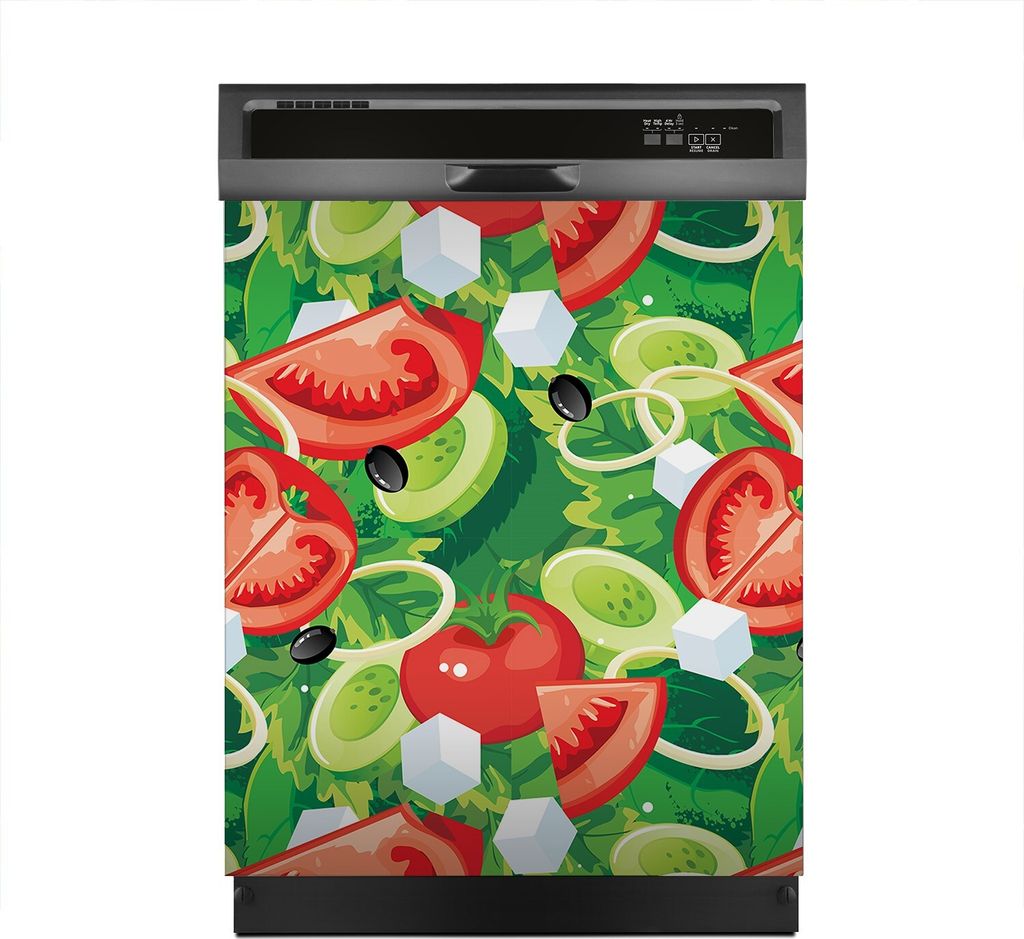 Aufkleber sticker 60x70 cm Dekorative folie Spülmaschine - Kopfsalat Tomaten Salat