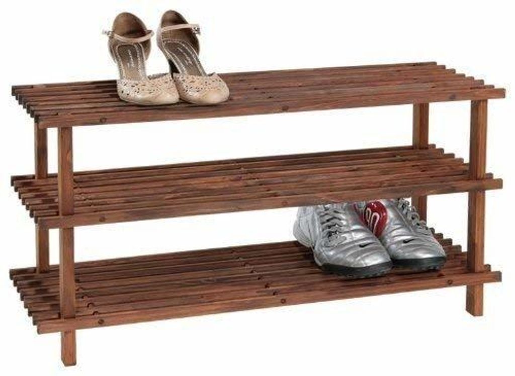 Kesper Schuhregal, Tannenholz dunkel 3 stöckig, 69733 Produktbild 