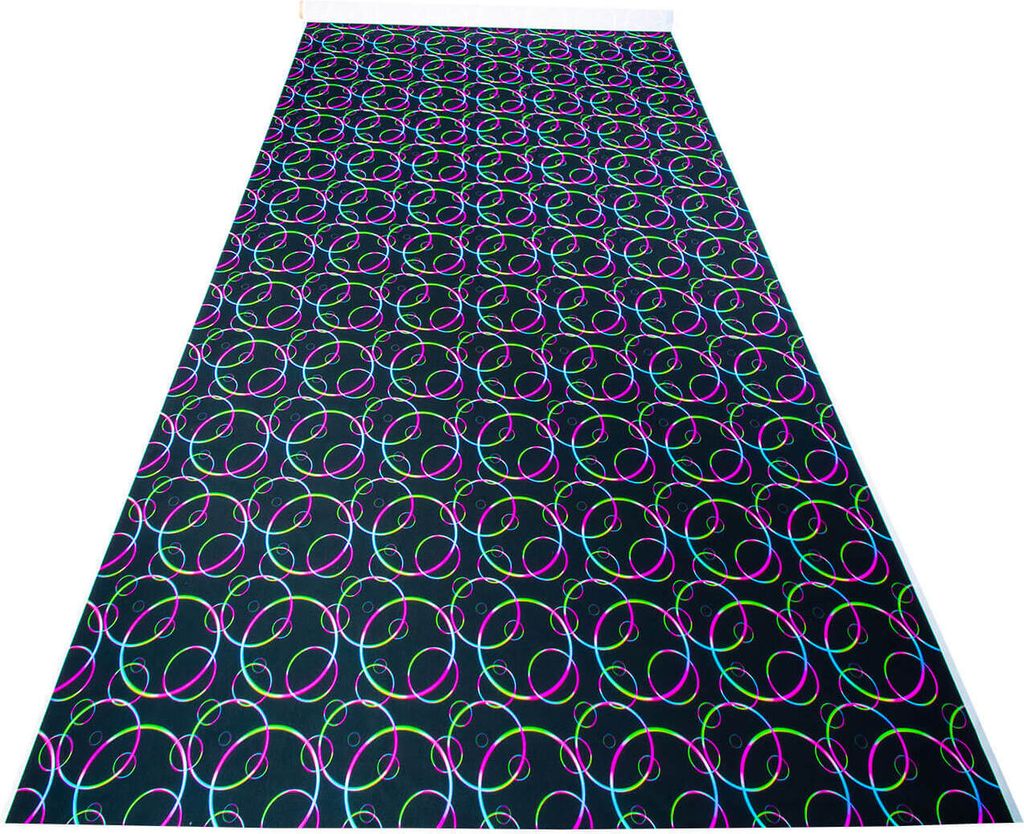 1lfm PSYWORK Schwarzlicht Stoff Neon "Soap Bubbles", Polyester 150cm