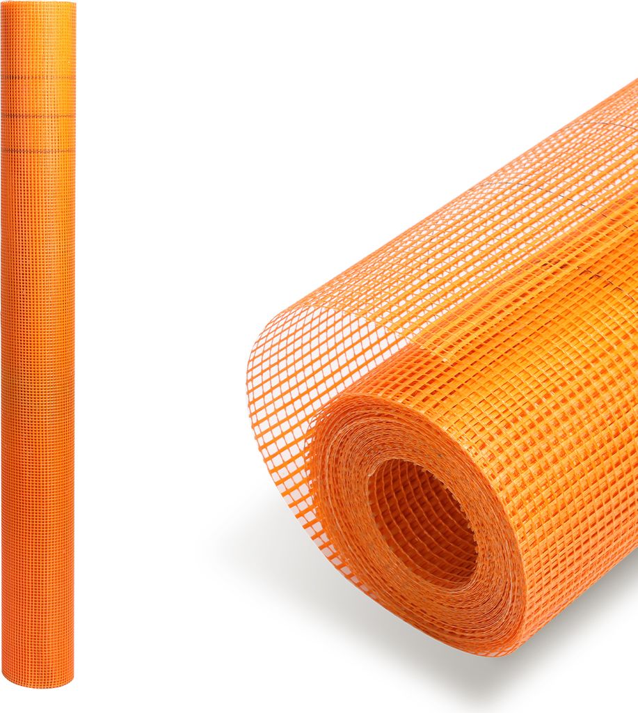 TolleTour 1 Rolle Armierungsgewebe 160g/m² 4x4mm Putzgewebe Glasfasergewebe Gewebe Orange 50m²