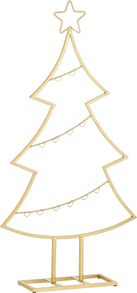Décoration Sapin de Noël Or en Fer 79cm - Structure Métallique Élégante