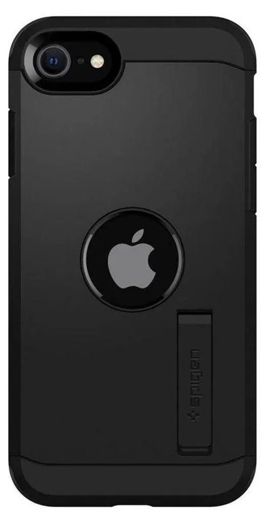 Coque iPhone SE 2022 Spigen Tough Armor Noir avec béquille intégrée