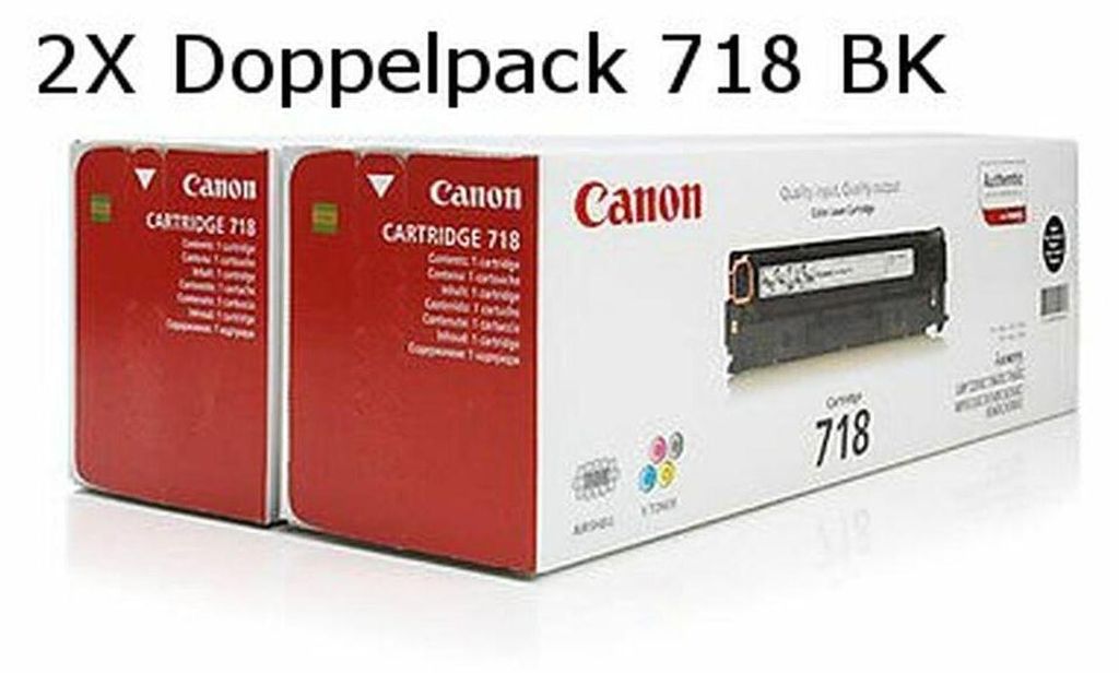 1x2 Canon Toner Cartridge 718 BK VP