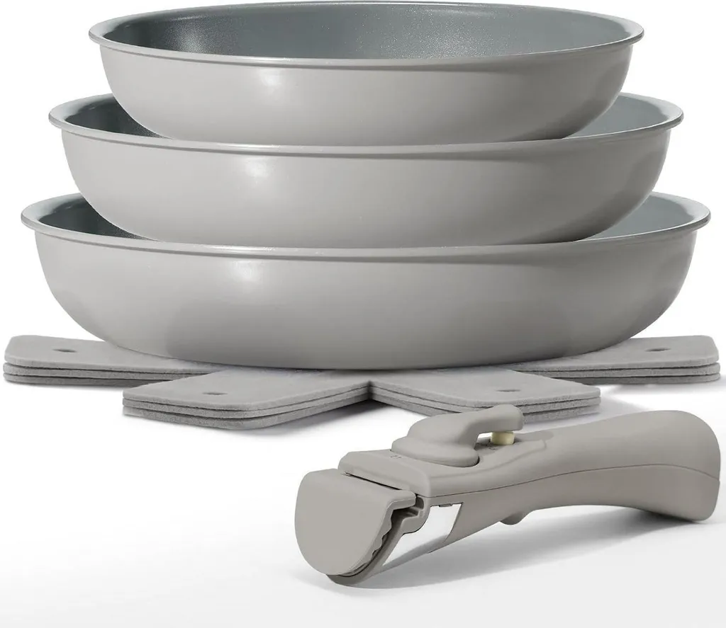 BLAZANT Set 7 Pezzi Ceramica: Padelle Induzione Professionali 20-28cm