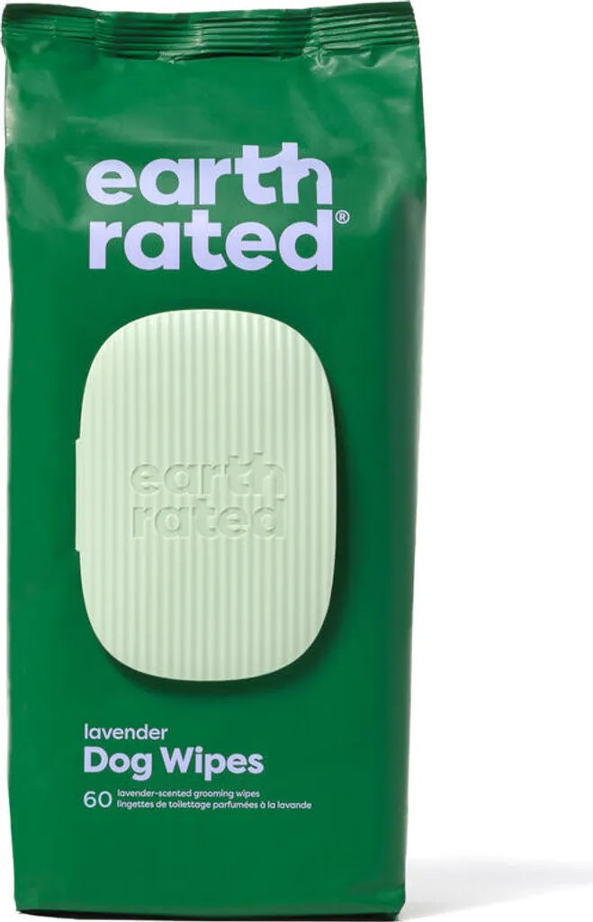 Earth Rated Salviette Lavanda 60 pz: Pulizia Zampe e Pelo Cane e Gatto