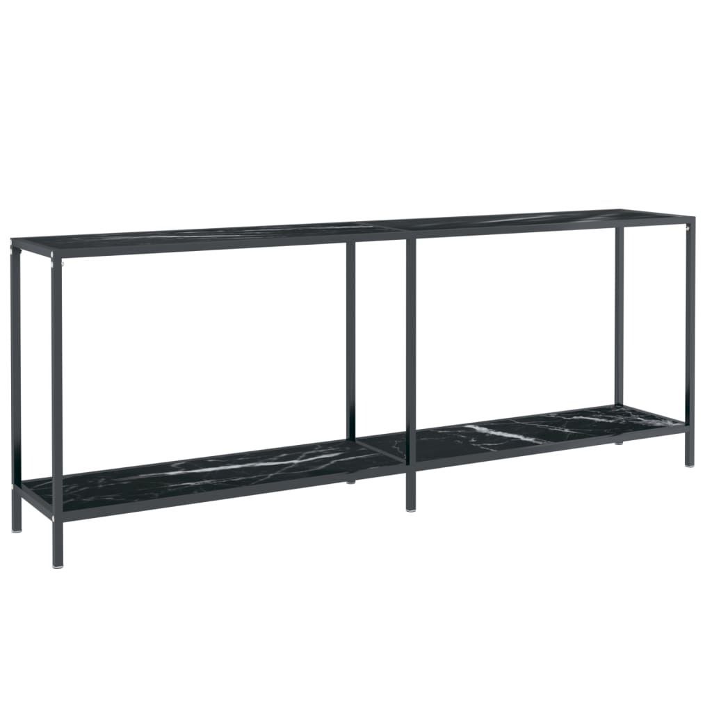 vidaXL Konsolentisch Schwarz 200x35x75,5 cm Hartglas