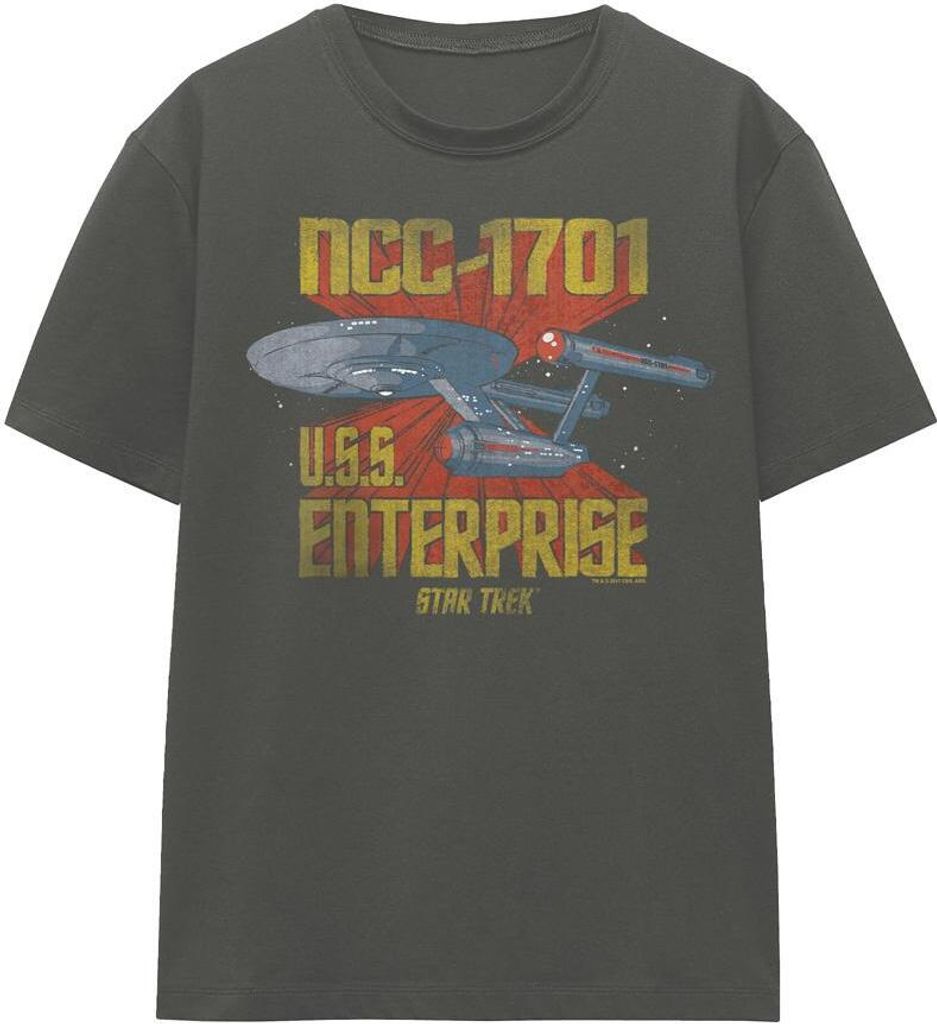 Star Trek - "NCC-1701" T-Shirt für Herren/Damen Uni TV16197 (XL) (Holzkohle)