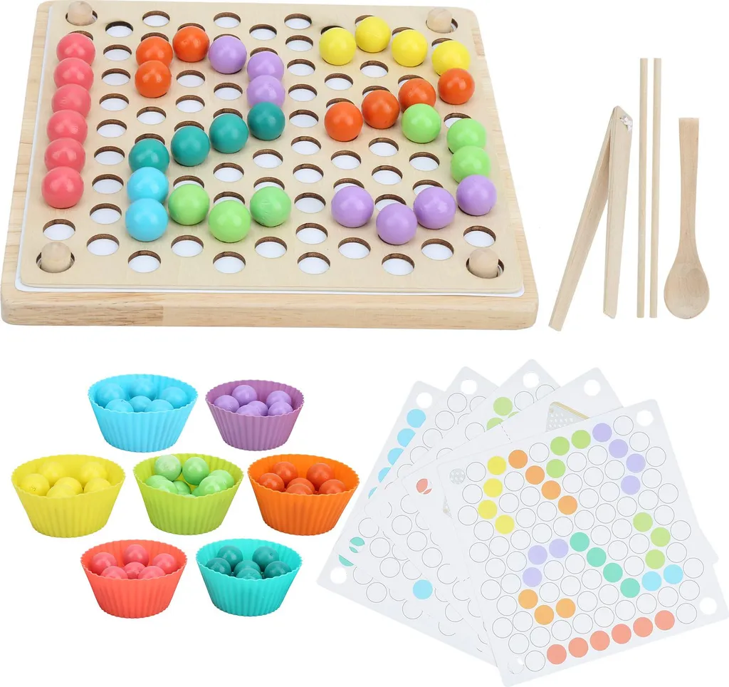 Jouet Éducatif en Bois : Jeu de Perles Montessori pour Motricité Fine
