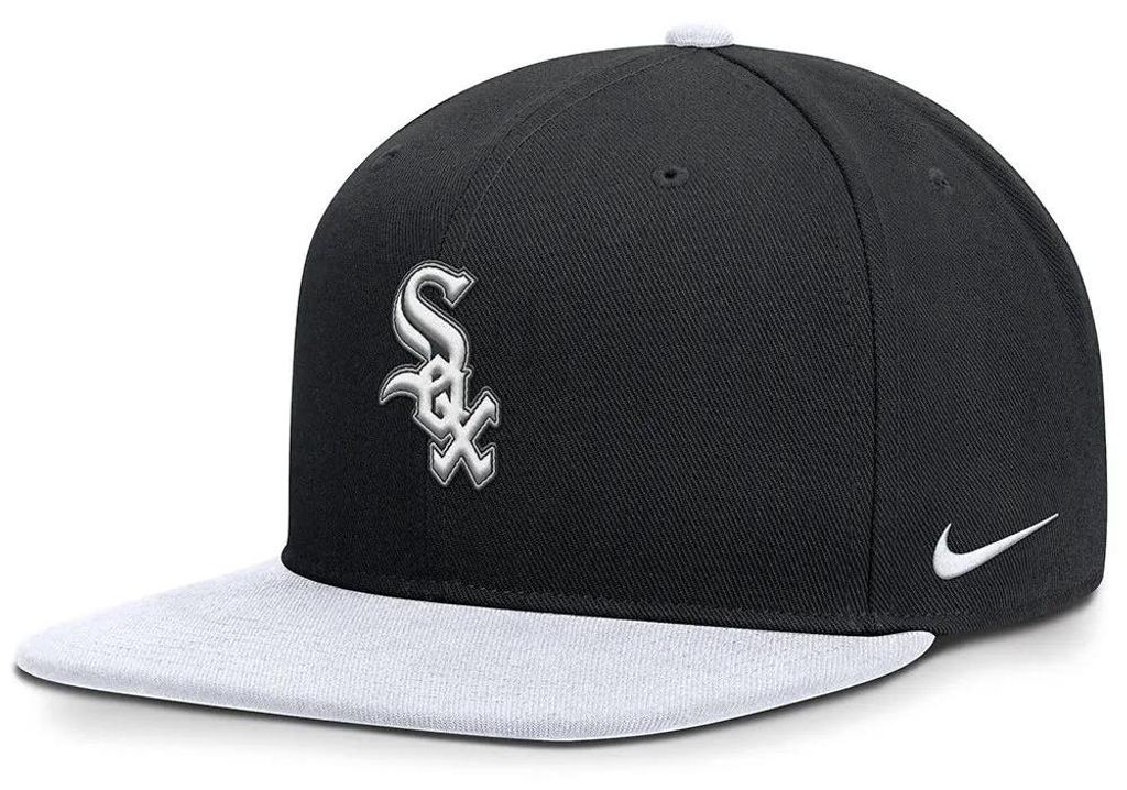 Nike Mlb Chicago White Sox Nb09 Dri-fit Pro Structured Square Bill Kappe Schwarz M-L Schwarz M-L