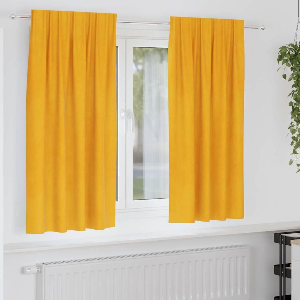 Verdunkelungsvorhänge 2 pcs Senfgelb 140 x 175 cm Samt