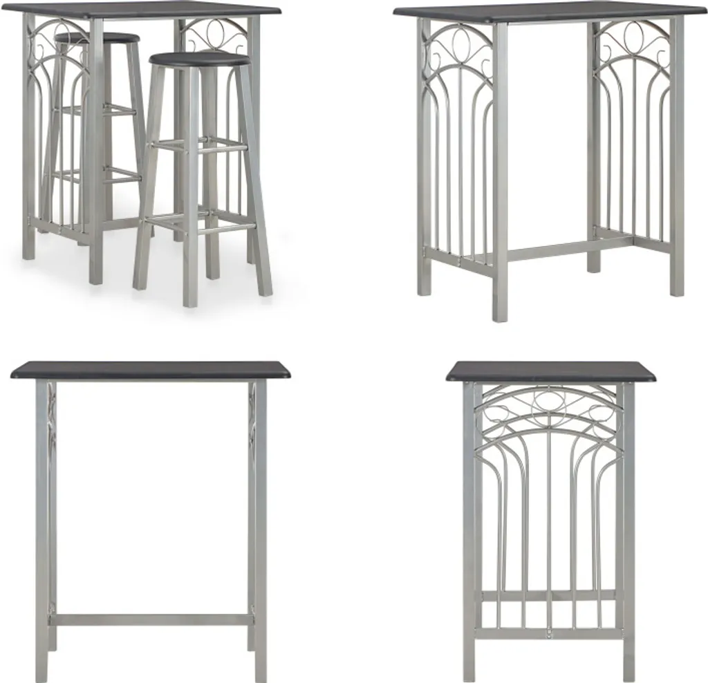 Set Mobili da Bar vidaXL Legno Acciaio Nero | Design Industriale