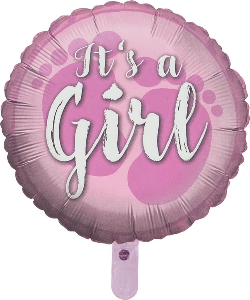 Folienballon Gender Reveal its a Girl Rund 45cm Helium Babyparty Deko Ballon