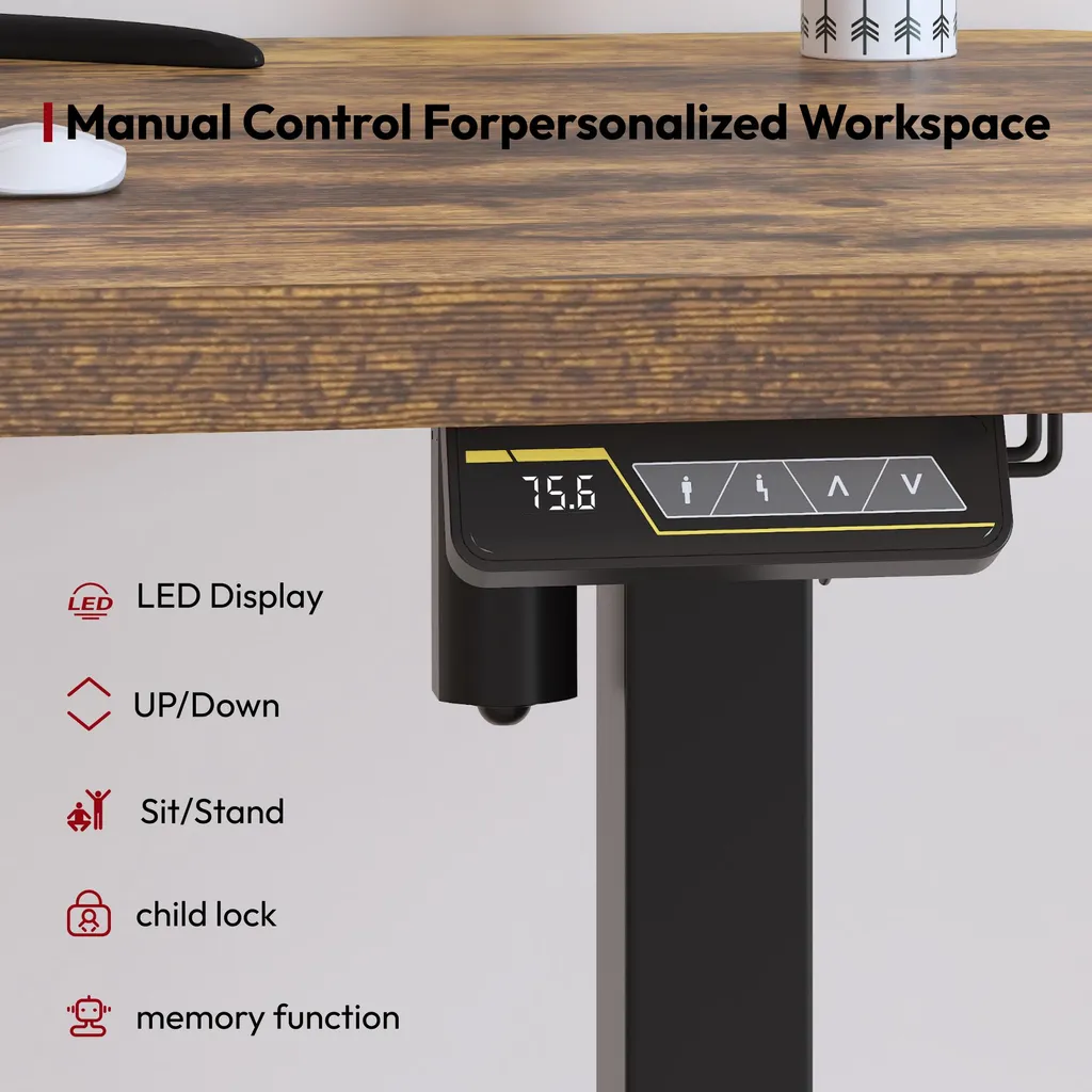 SANODESK Scrivania Regolabile 120x60 Marrone: Comfort in Ufficio - 5