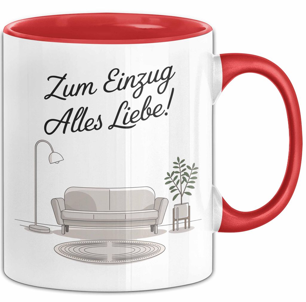 Neues Zuhause Eigentümer Tasse Geschenk Lustige Geschenkidee Spruch Zum Einzug Alles Liebe (Rot)