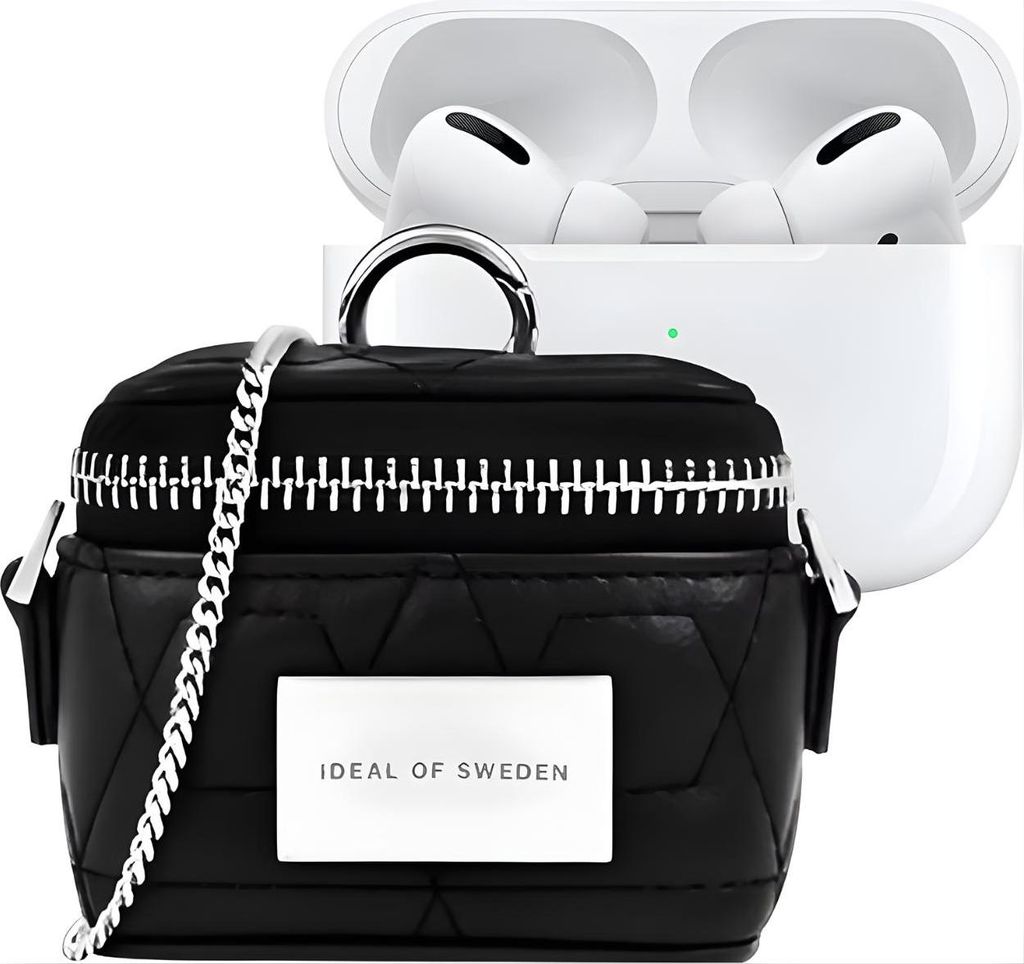IDEAL OF SWEDEN, Mini-Tasche für AirPods Modell Poppy mit Kette und Karabiner, Schwarz