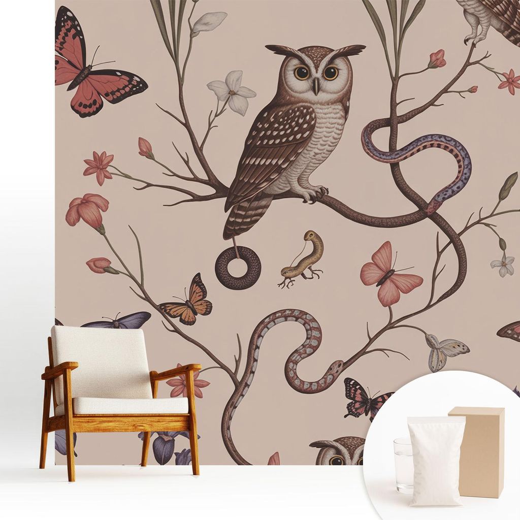 Fototapete - 250x250 cm - Tapete - Wandtapete - Wandbilder - Dekofolie - Tapete Folie - Wand - Dekoration - Wohnzimmer - Eulennatur