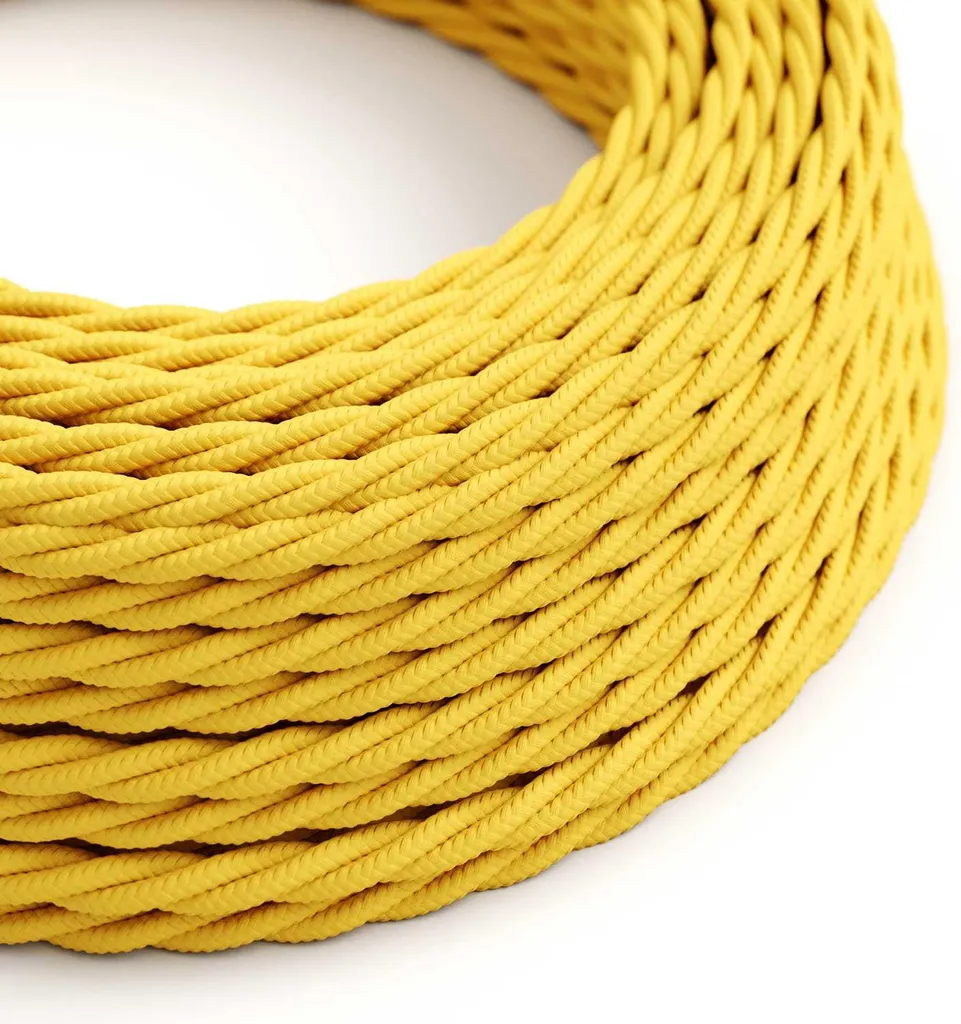 Câble textile pour luminaires Jaune Maïs 50m tressé 3x0,75 mm² TM10