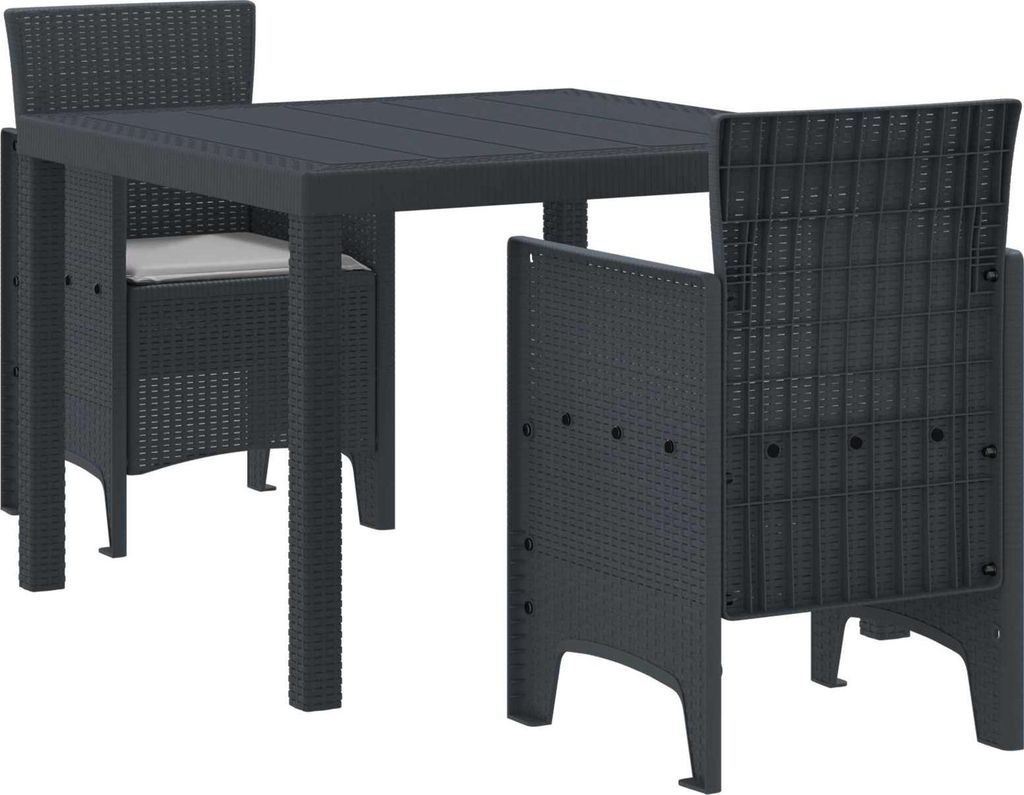 Garten Essgruppe 3 pcs Anthrazit Polypropylen