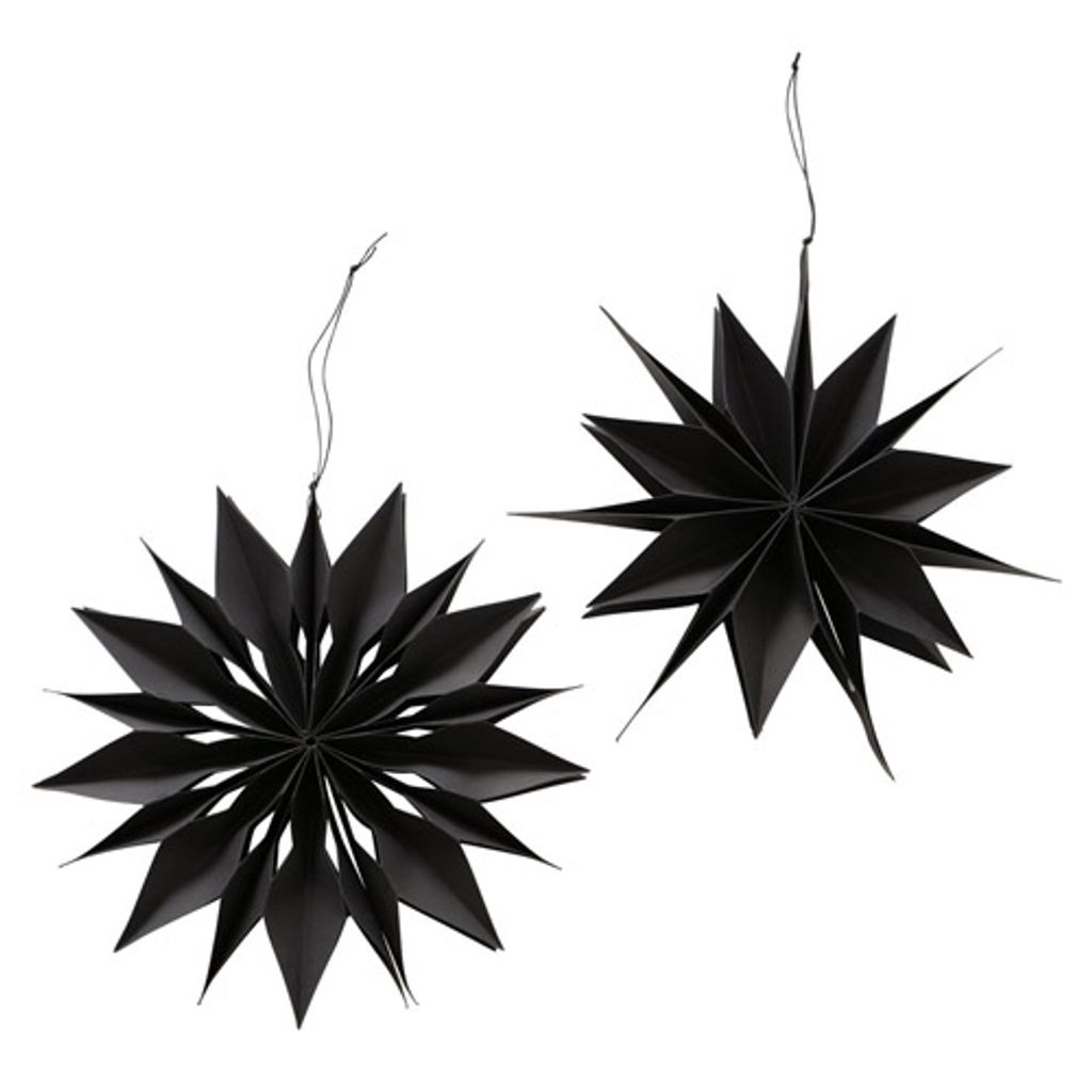 2tlg. Papierstern KASSIA schwarz D30cm Fensterhänger Deko Weihnachten (2 Motive)