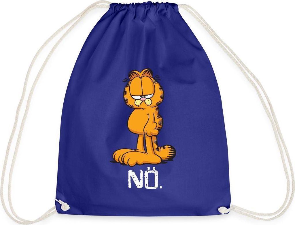 Spreadshirt Garfield Nö Nein Kein Bock Lustig Turnbeutel, One size, Königsblau