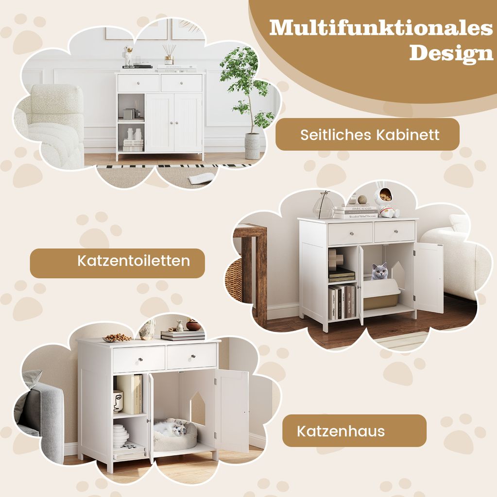 COSTWAY Katzenschrank für Katzentoilette, Katzenklo Produktbild 8